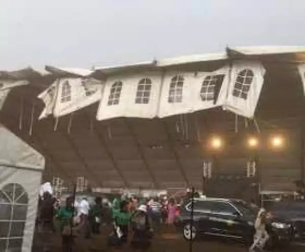 Photos: Tent collapses as South African president delivers speech at a function